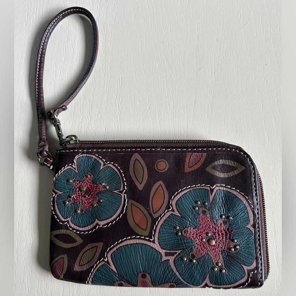 Fossil wristlet wallet floral boho